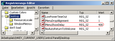 MenuShowDelay