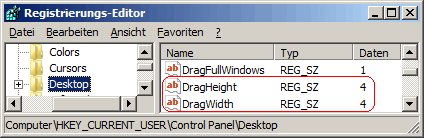 DragHeight, DragWidth