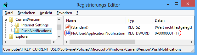NoCloudApplicationNotification