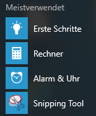 Startmenü