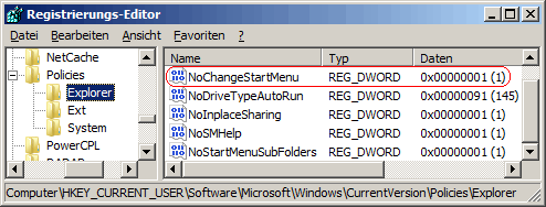 NoChangeStartMenu