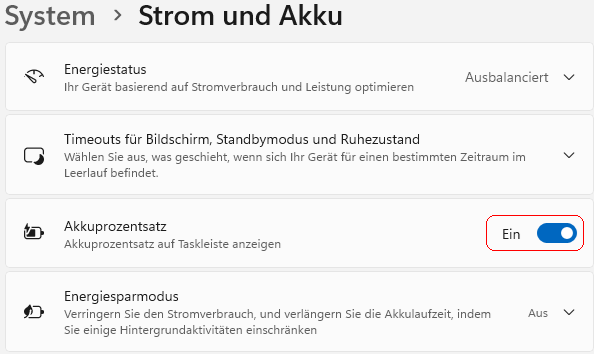Strom und Akku