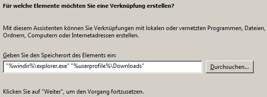 Neue Verknüpfung