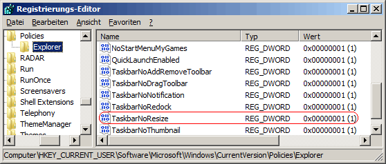 TaskbarNoResize