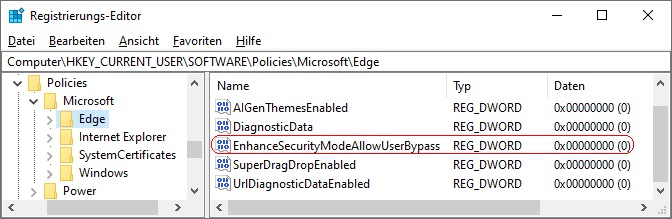 EnhanceSecurityModeAllowUserBypass