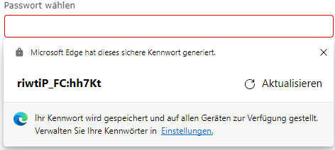 Kennwortvorschlag