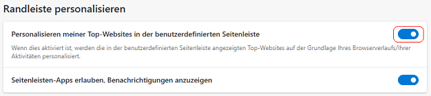 Radleiste personalisieren