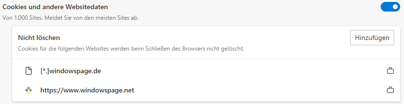 Browserdaten beim Schließen löschen