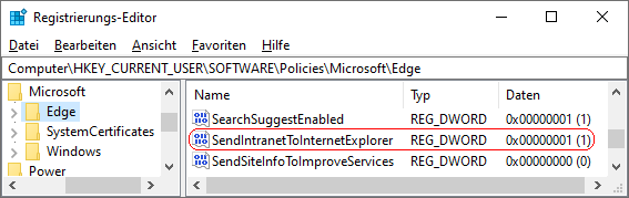 SendIntranetToInternetExplorer
