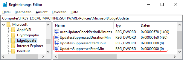 UpdatesSuppressedStartHour, UpdatesSuppressedStartMin, UpdatesSuppressedDurationMin