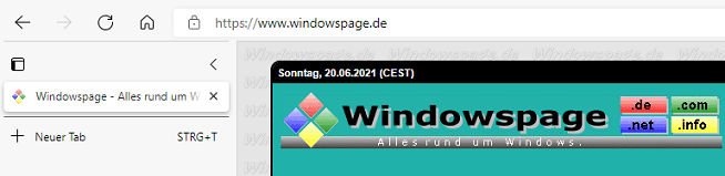 Layout mit vertikalen Tabs