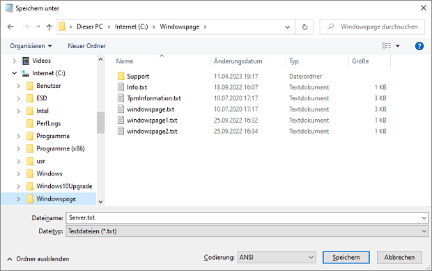 Neuer Standard-Windows-Dialog