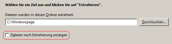 Zip-komprimierten Ordner extrahieren