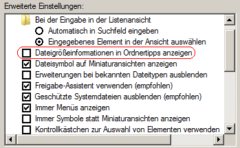 Ordneroptionen