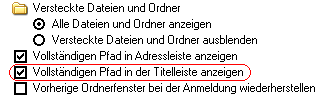 Vollständigen Pfad in der Titelleiste anzeigen