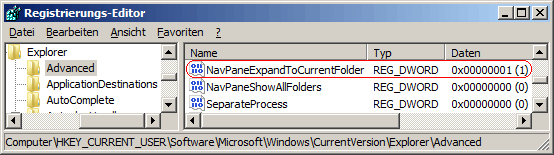 NavPaneExpandToCurrentFolder
