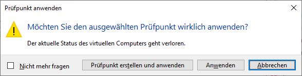 Prüfpunkt anwenden