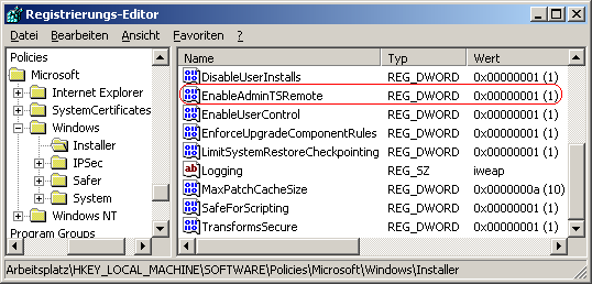 EnableAdminTSRemote