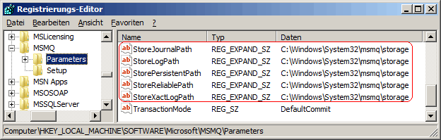StoreJournalPath, StorePersistentPath, StoreReliablePath, StoreLogPath, StoreXactLogPath