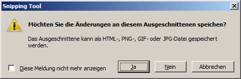 Möchten Sie die Änderungen an diesem Ausgeschnittenen speichern?