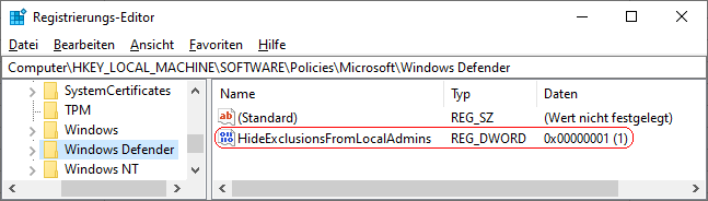 HideExclusionsFromLocalAdmins