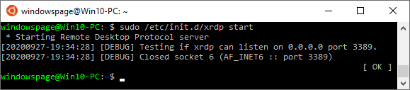sudo /etc/init.d/xrdp start