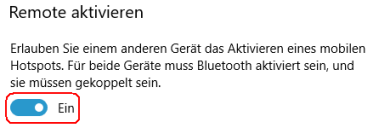 Remote aktivieren