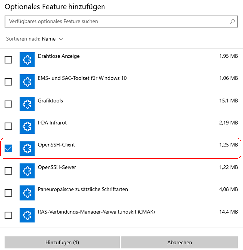 Optionale Features