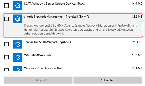 Optionale Features hinzufügen