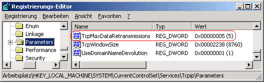 TcpMaxDataRetransmissions