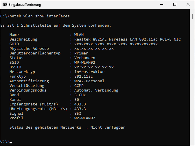 netsh wlan show interfaces