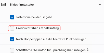 Großbuchstaben am Satzanfang