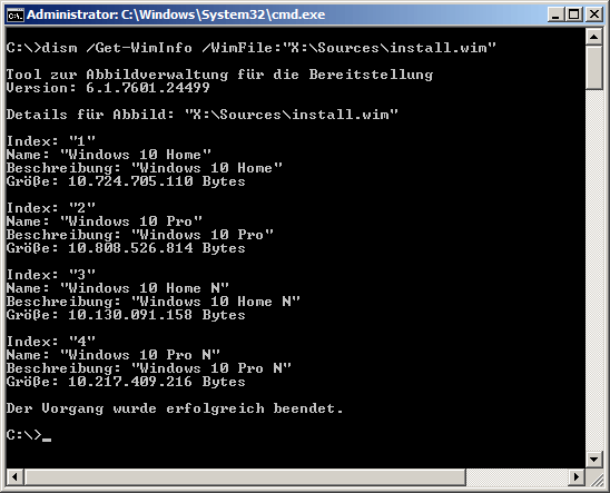 dism /Get-WimInfo /WimFile:"X:\Sources\install.wim