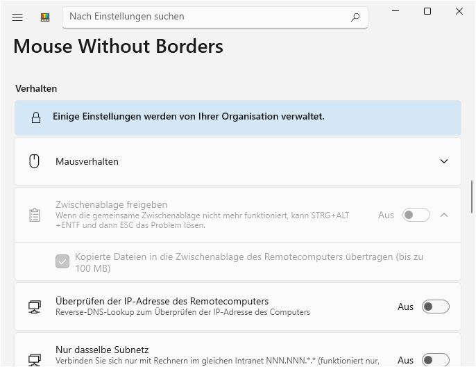 Zwischenablage freigeben