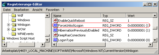 ForceUnlockLogon