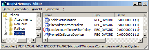 LocalAccountTokenFilterPolicy