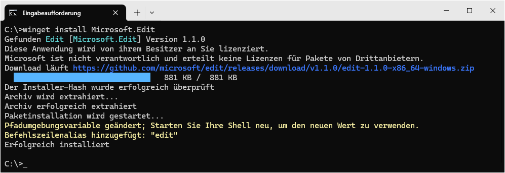 winget install Microsoft.Edit