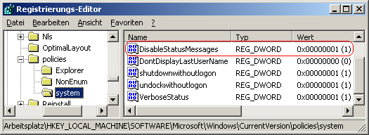 DisableStatusMessages