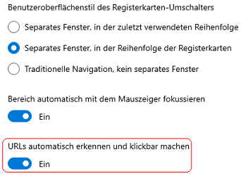 URLs erkennen und klickbar machen