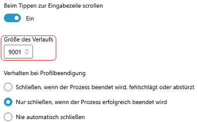 Größe des Verlaufs