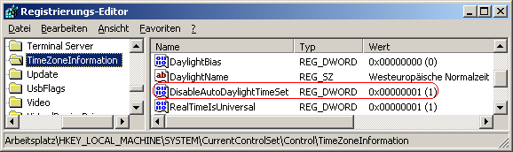 DisableAutoDaylightTimeSet