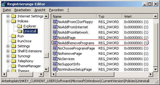 NoAddRemovePrograms