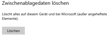 Zwischenablagedaten löschen