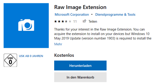 Raw Image Extension