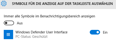 Symbole Benachrichtigungsbereich
