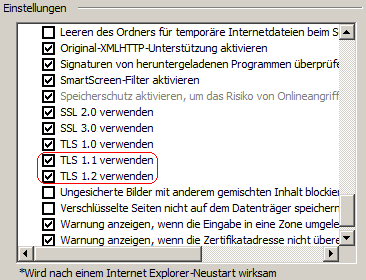 Internetoptionen