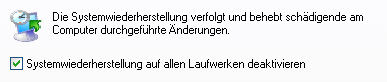 Systemwiederherstellung deaktivieren